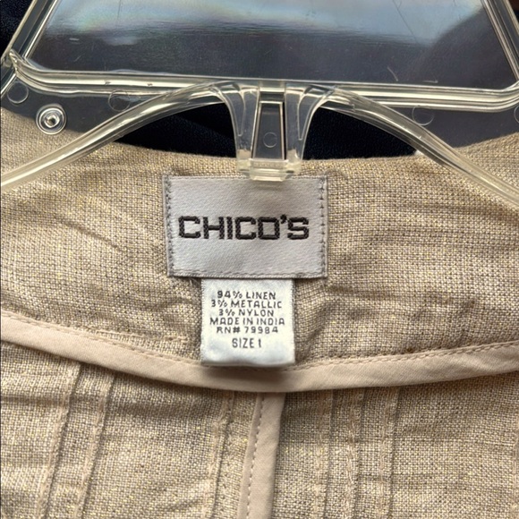 Chico's Vintage Beige Embellished Women's Topper/Jacket - Picture 8 of 10